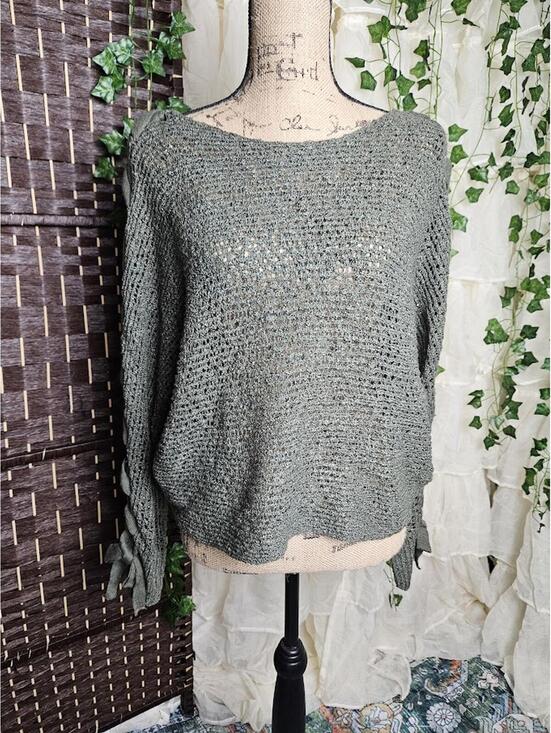 Jolt Sweaters - Jolt Olive Green Open Knit Sweater XL Boho Lightweight Slouchy Top NWT